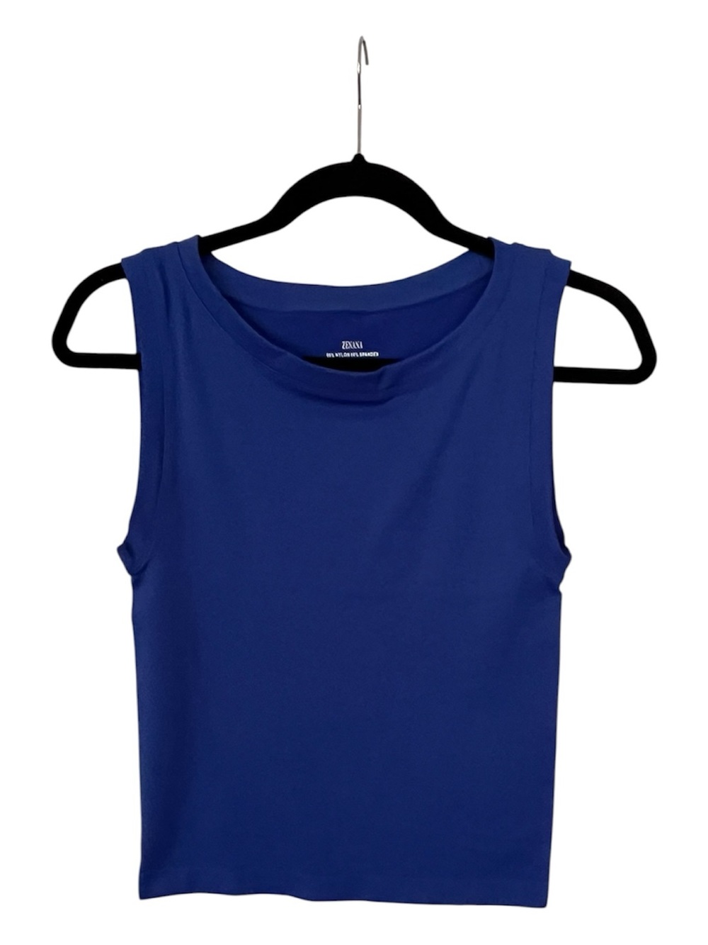 Zenana Seamless Sleeveless Crewneck Tank Top Blue Size L/XL Super Stretchy NWOT - Picture 2 of 11